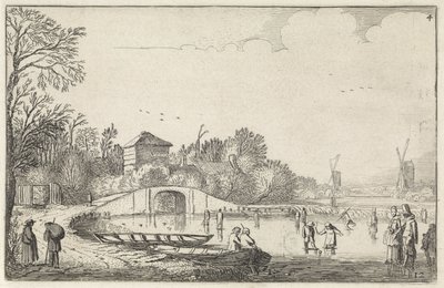 Patineurs sur une rivière - Jan Van de Velde